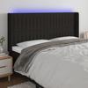 Vidaxl Bed Headboard with LED, Black, 163X16X118/128 Cm, Fabric