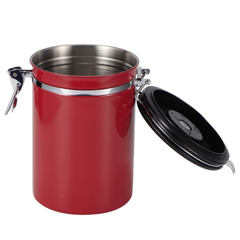 Stainless Steel Sealed Tank MoistureProof Coffee Bean Tea Storage Pot with Air Evacuation Valve