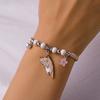 Braccialetto Portafortuna Vintage Fatto a Mano per Donne Ragazze Carino Gatto Fiore Ciondolo Corda Regolabile Bracciale Gioielli Amicizia Regalo