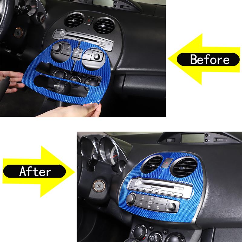 Carbon Fiber Car Inner Central Control Panel Trim Outlet CD Air Conditioning Cover Sticker For Mitsubishi Eclipse