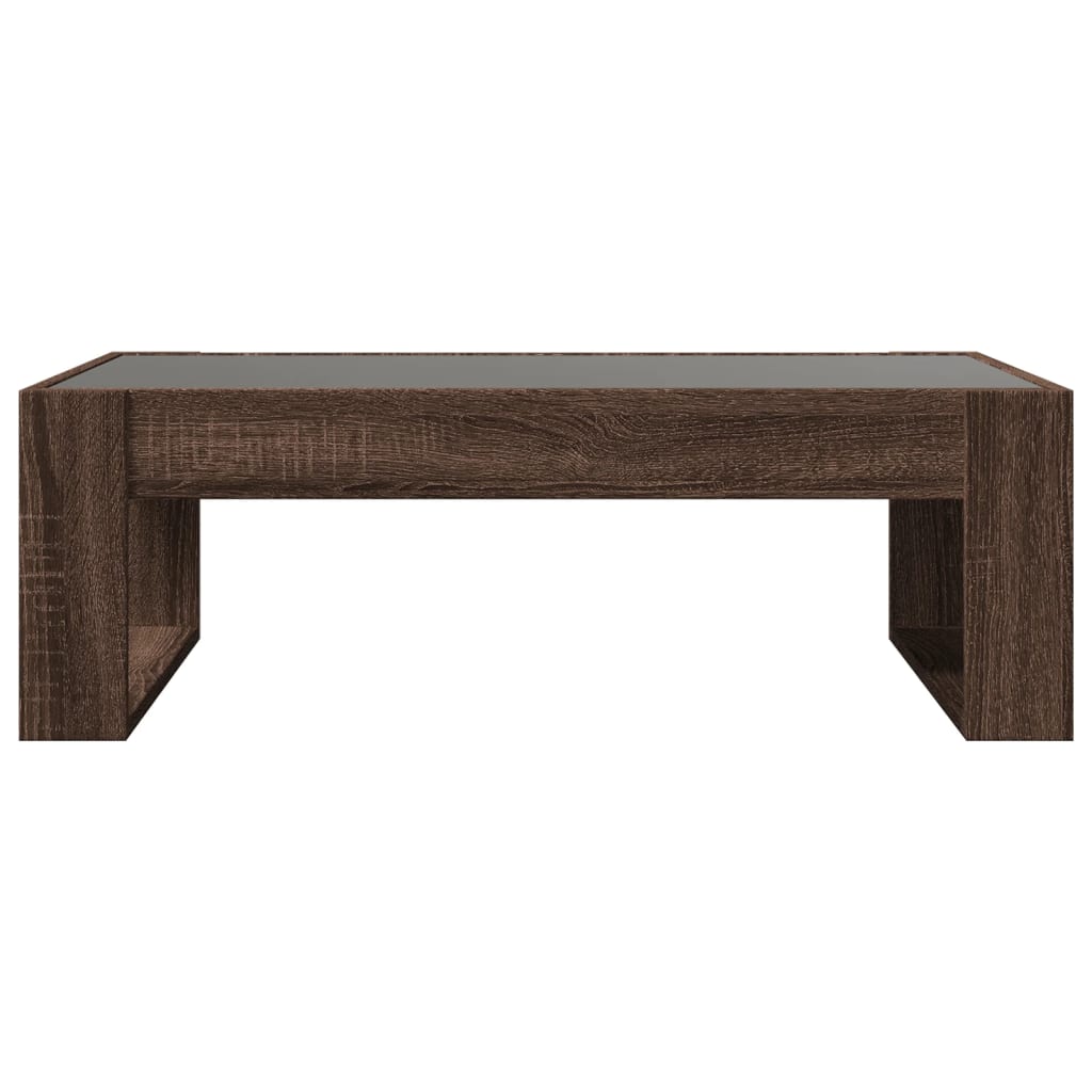 Infinity LED Coffee Table in Brown Oak Effect 90 x 53 x 30 cm