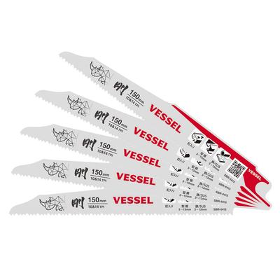 VESSEL Saber Saw Blade Rhino ALC 10 14 Blade Thickness Total Length 150 Pack of 5 (for Demolition/dismantling) & Teeth, 1.27 Mm, Mm, SBR-0415-5