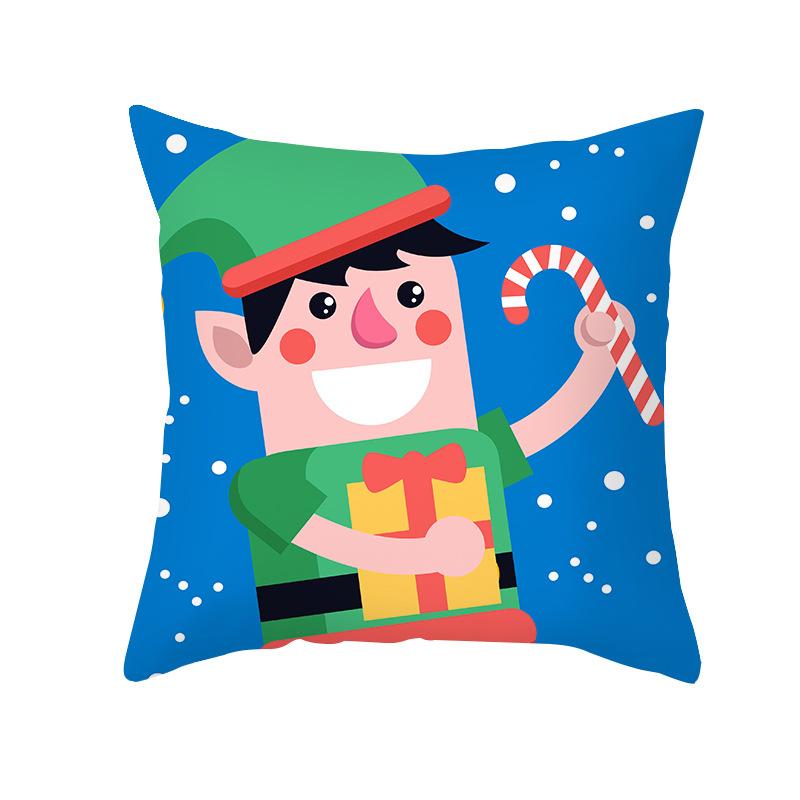Christmas Nordic Cartoons Digital Printing Short Plush Pillow Covers For Car Sofa Office Cushion Cover Home Goods 60X60Cm