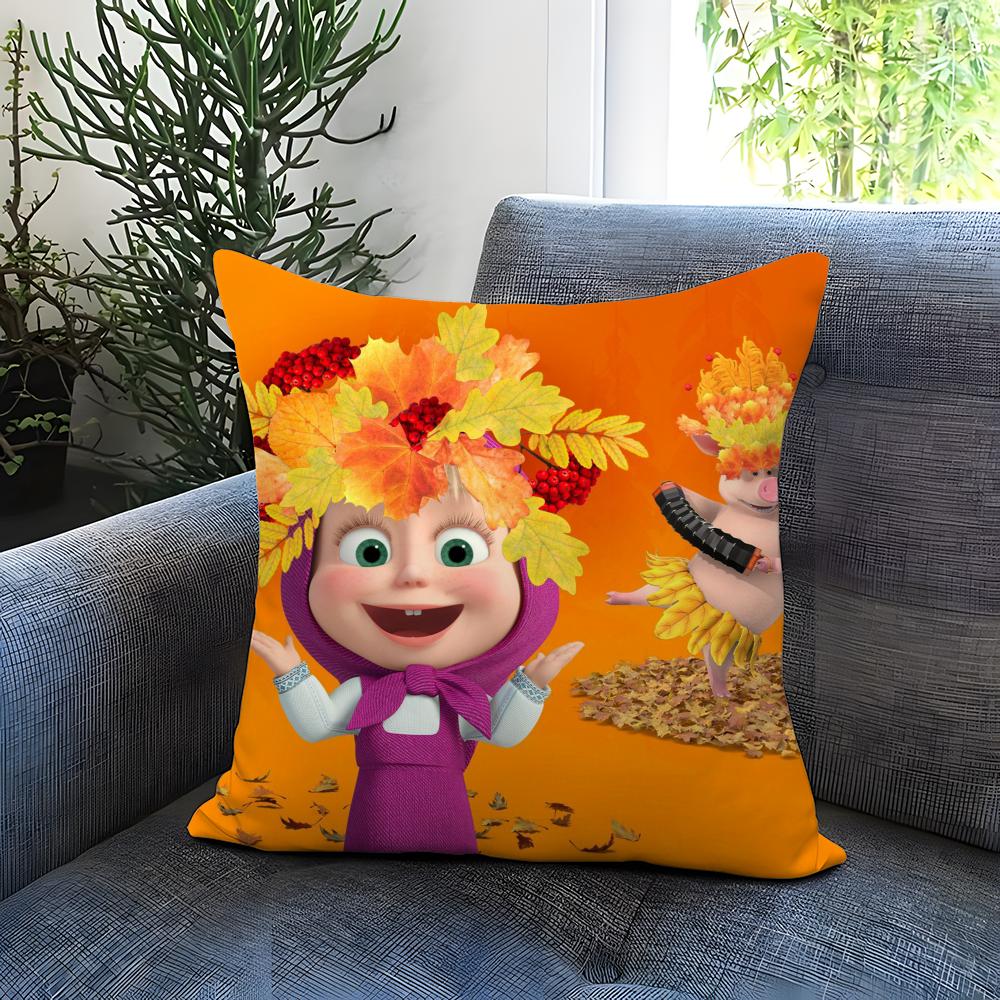 Anime M-Mascha und die B-Bären Kissenbezug Bequemer Wendekissenbezug Ideal für Auto Sofa Schlafzimmer & darüber hinaus