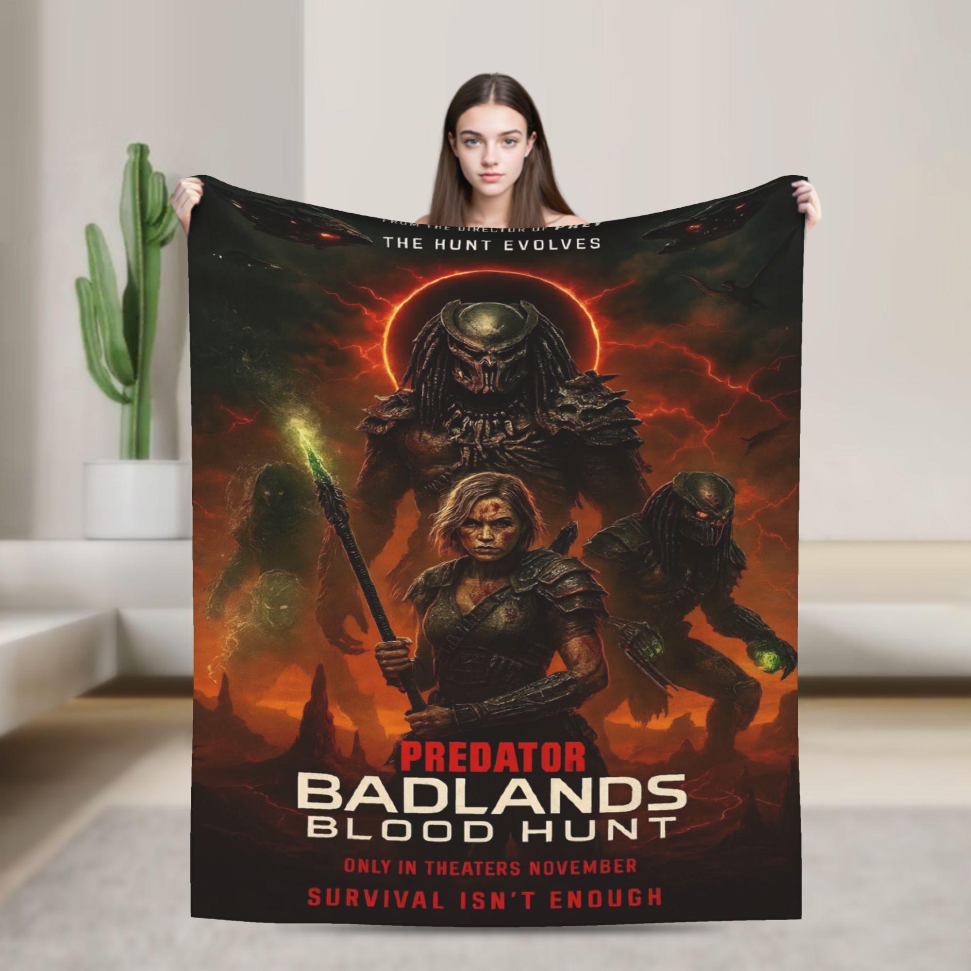 Predator Badlands 2025 Movies Warm Soft Blanket Decorative Plush Throw Blanket Funny Couch Bed Flannel Bedspread Sofa Bed Cover 75x90cm