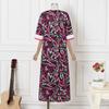 Oversized Women Half Sleeve Colorful Print Casual Loose Maxi Long Dress