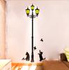 Creative Street Lamp Acrylic 3D Animal Wall Stickers, Cute Cat, Children's Room Wall Decoration, Livingroom, Bedroom, Home Decor