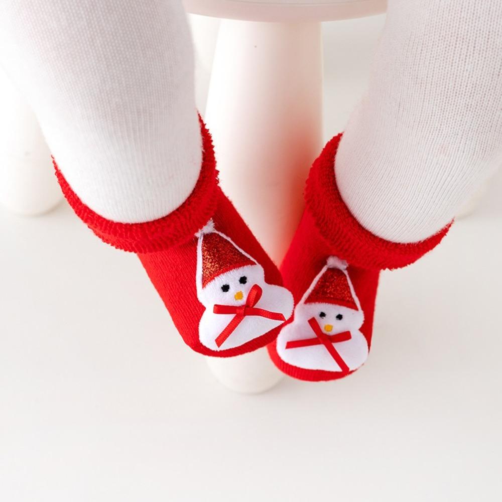 Chaussettes de Noël pour bébé, chaussettes douces pour bébé, collants de dessin animé pour nouveau-né, chaussettes moelleuses en peluche pour bébé garçon fille