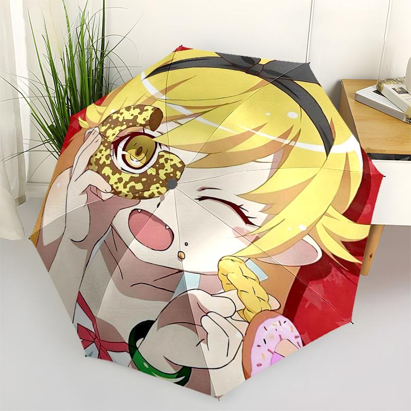 

1pc Outdoor Umbrella with Cute Anime Character Design - Automatic Opening/Closing, Portable 3-Fold Design, 8-Rib Iron Frame, Perfect Gift for Fan