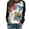 Women's hoodie 3D digital printed round neck hoodie with shoulder inserts for autumn winter women's wear