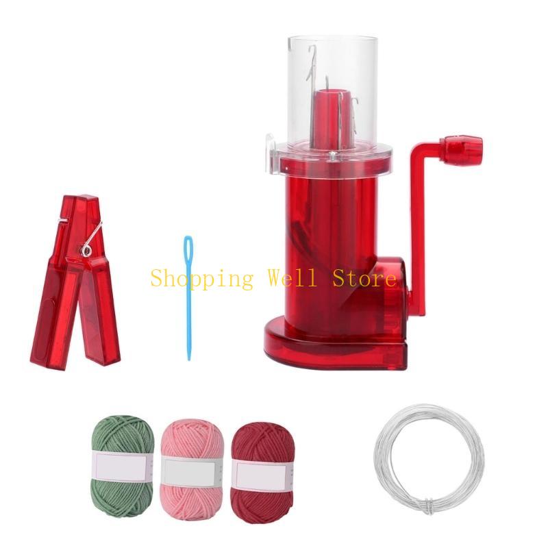 KX4B Hand Cranked Knitting Machine Knitting Mill Machine Manual Cord Knitter With Yarn Needle Cord for Bracelets Braiding