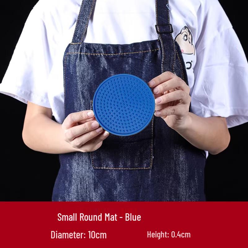 Round Blue Silicone Bar Counter Draining Mat