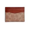 Card Case Iconic Storage Synthetic Leather And Cowhide Men Card Case Brown Rust 936-NU3