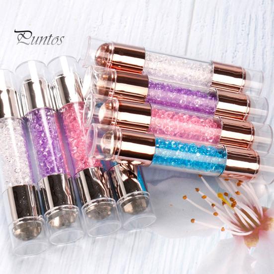 Nail Stamping Plate Seal Soft Crystal-clear DIY Painting Silicone Double Ended Head Transparent Manicure Stamp Pen for Salon