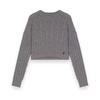 Yingjie M Women's Grey French Retro Ribbed Knit Pullover Sweater 220576 - Autumn/Winter 2022