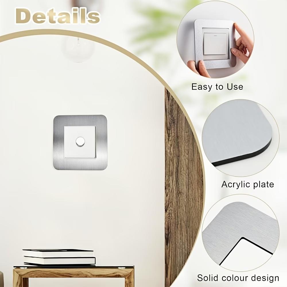 4PCS Modern Light Switch Sticker Acrylic Dustproof Switch Outlet Protective Cover Switch Wall Sticker For Living Room Home Decor