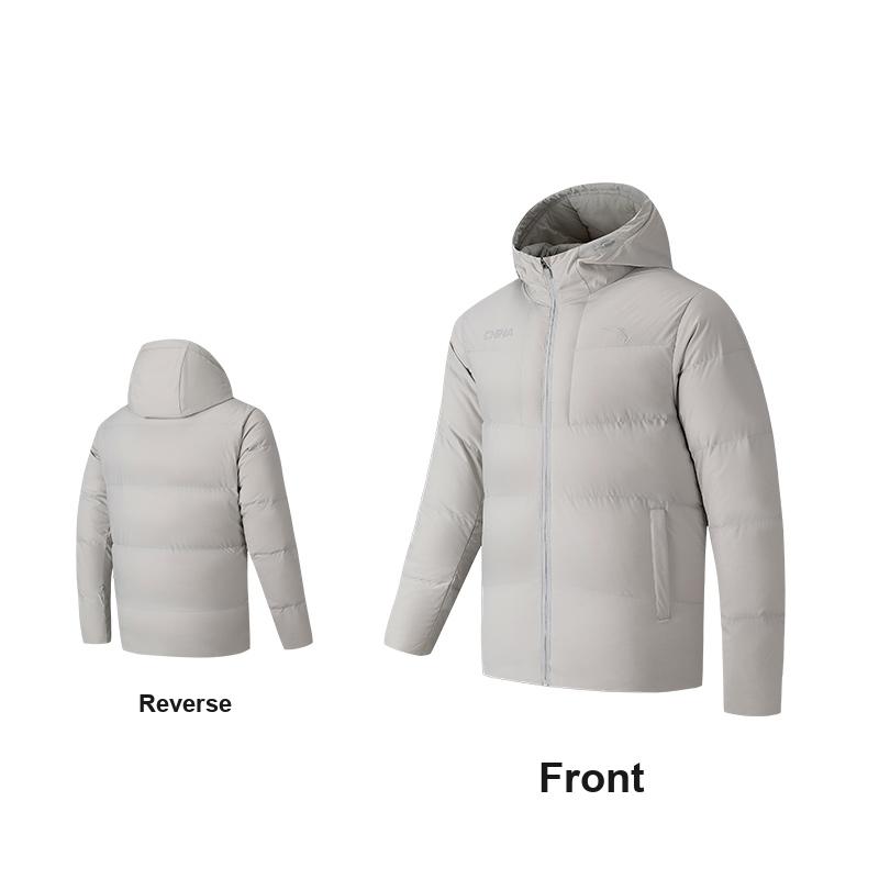Anta Training Series Duck Down Quick Warm Water Resistant Windproof Warm Hooded Puffer Jacket Unisex Outerwear Light-Pink Gray 172547903-2