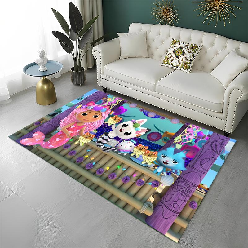 Cartoon Gabby Dollhouse Girl Carpet Rug for Playroom Bedroom Living Room Sofa Home Decor,kid Area Rug Non-slip Floor Mat Gift