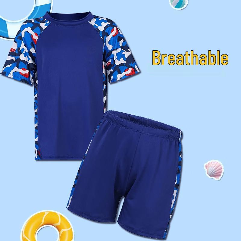 JunKiss Boys' Quick-Dry Sun Protection Split Swimsuit Set