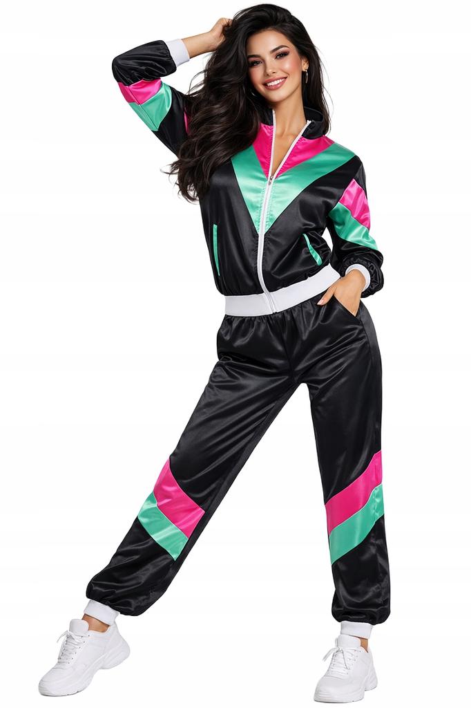 Dres strój lata 80 przebranie retro dresy kostium disco bluza vintage l