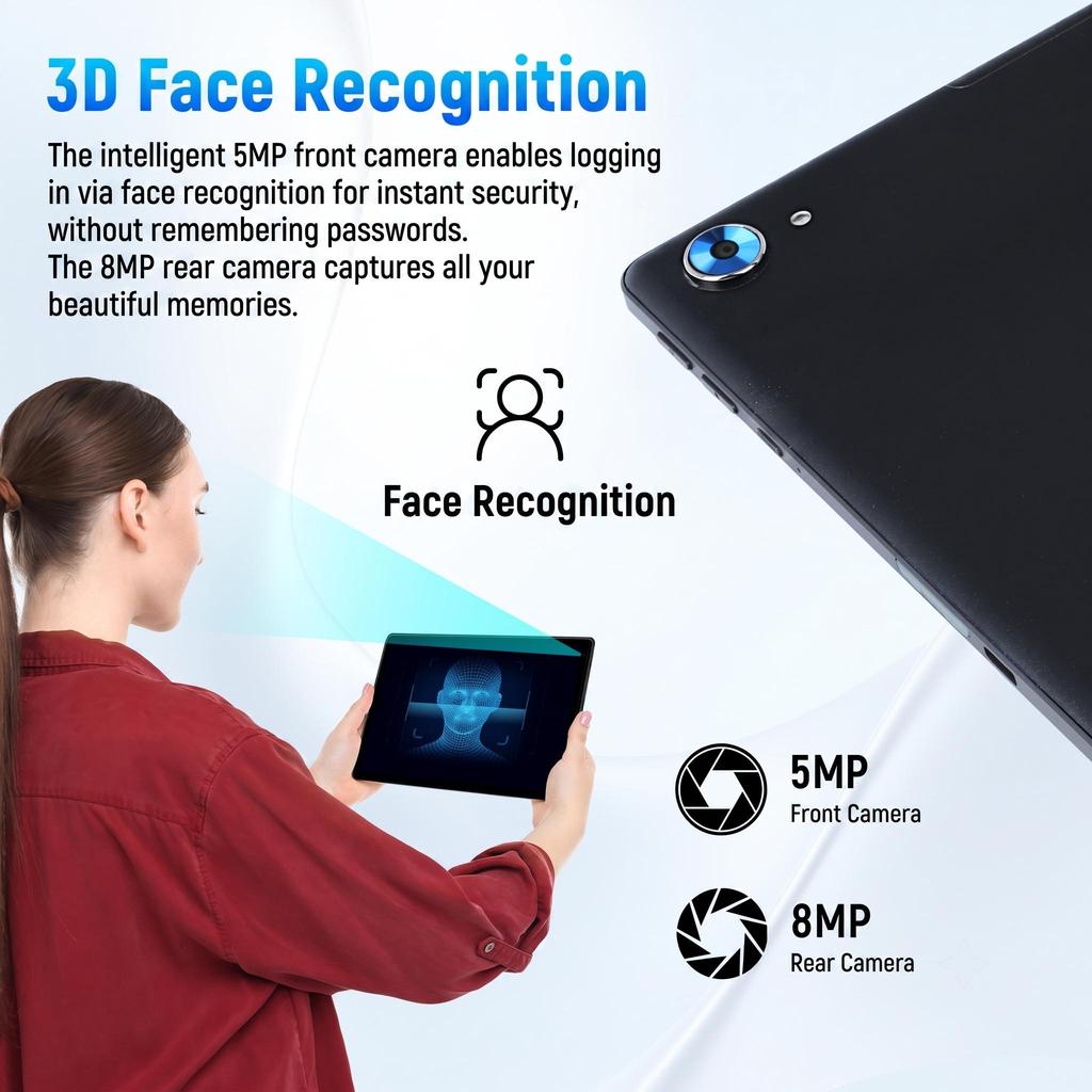 Tablet Android 16, 30 GB + 128 GB, osmijádrový, 10,1 palce, procesor A537, rozšiřitelné úložiště 1 TB