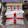 England Football Pattern 3 Pieces Bedding Set Soft Microfiber Duvet Cover with Pillow Cases for Bedroom