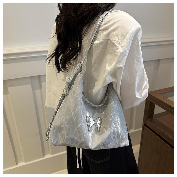 Women's Faux Leather Butterfly Backpack 2026 New Chain Shoulder Crossbody Bag Large Capacity Student School Bookbag