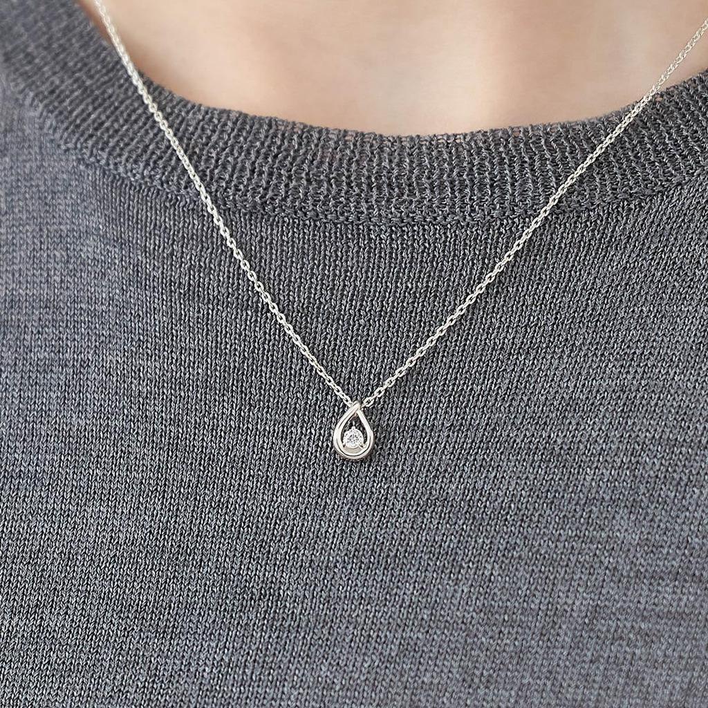 4°C Eternal Silver Teardrop Necklace 112534121804, Cubic Zirconia, 42 Cm