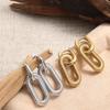 European Ribbed Chain Earrings: Retro Gold, High-End Niche Design for Women