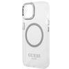 Guess Guhmp14Mhtrms Iphone 14 Plus / 15 Plus 6.7 Srebrny/Silver Twarde Etui Metalowa Obwódka Magsafe