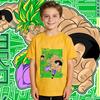 Dbs Broly Anime Print Cotton T Shirt for Boys and Girls Kids Casual Short Sleeve Tee Top Soft Breathable Summer Clothes
