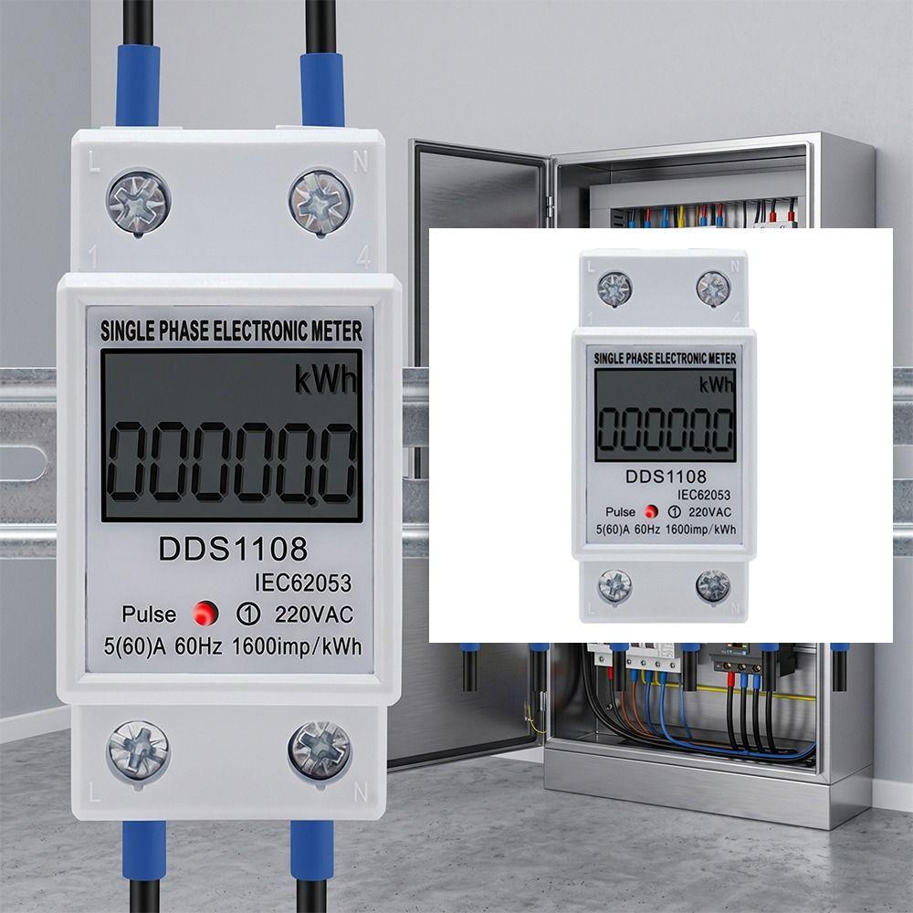 Multi-Function Single Phase Electric Energy Meter LCD Display LCD Energy Meter  Din Rail Mounting