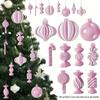 40 Piece Wooden Candy Cane Ornaments, Christmas Tree Balls and Hanging Decor