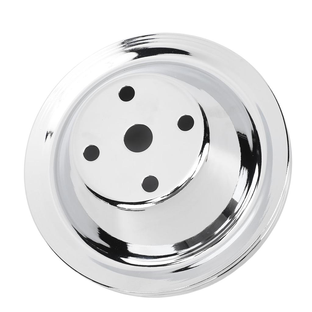 Long Water Pump Upper Pulley Chrome Steel 6 1 4 Inch Diameter Replacement for Small Block Motors