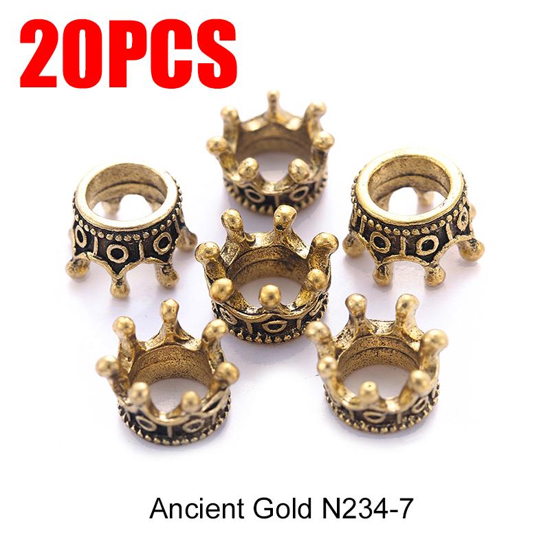20PCS/Pack Metal Crown Bead DIY Handcraft Material Necklace Bracelet Jewelry Making Tools Pendant Accessories Mutiple Colors ZYF