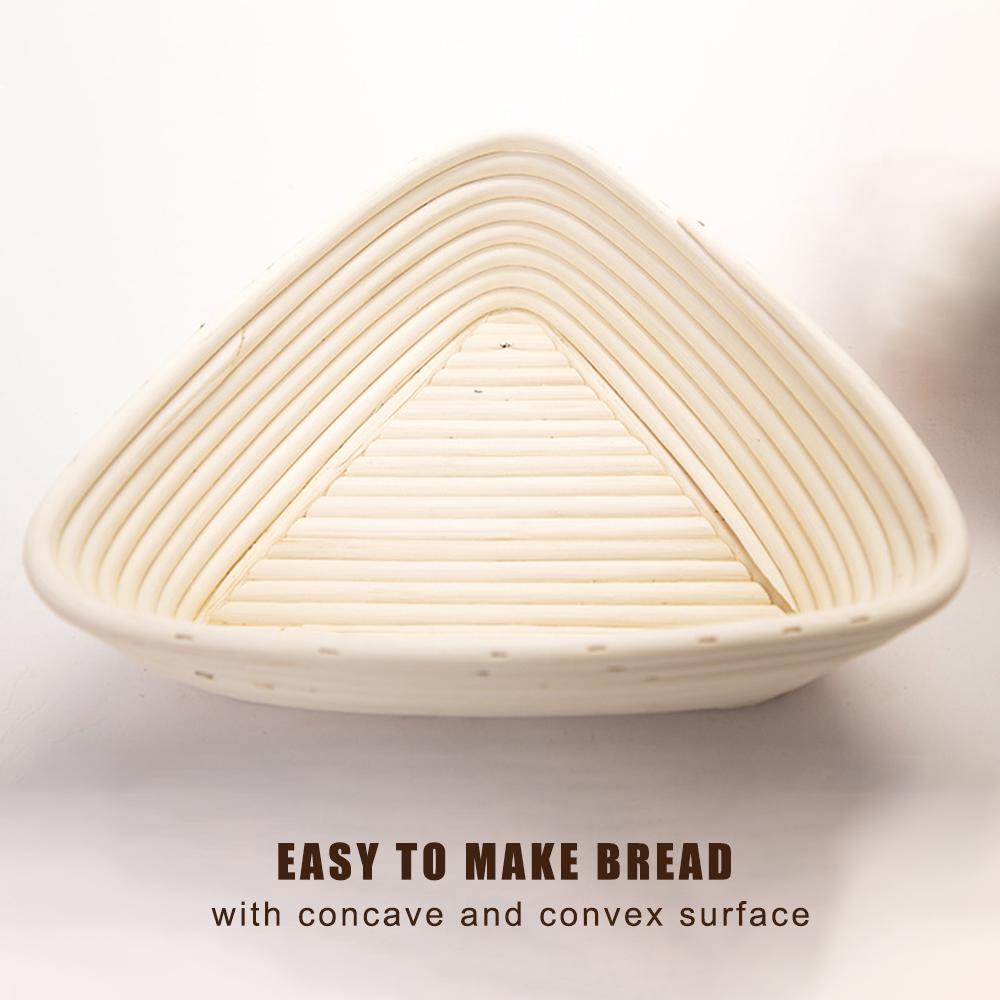 Round Oval-shaped Triangle-shaped Bread Proofing Basket Natural Rattan Proving Basket Sourdough for Kitchen Home Bakers with Liner Cloth