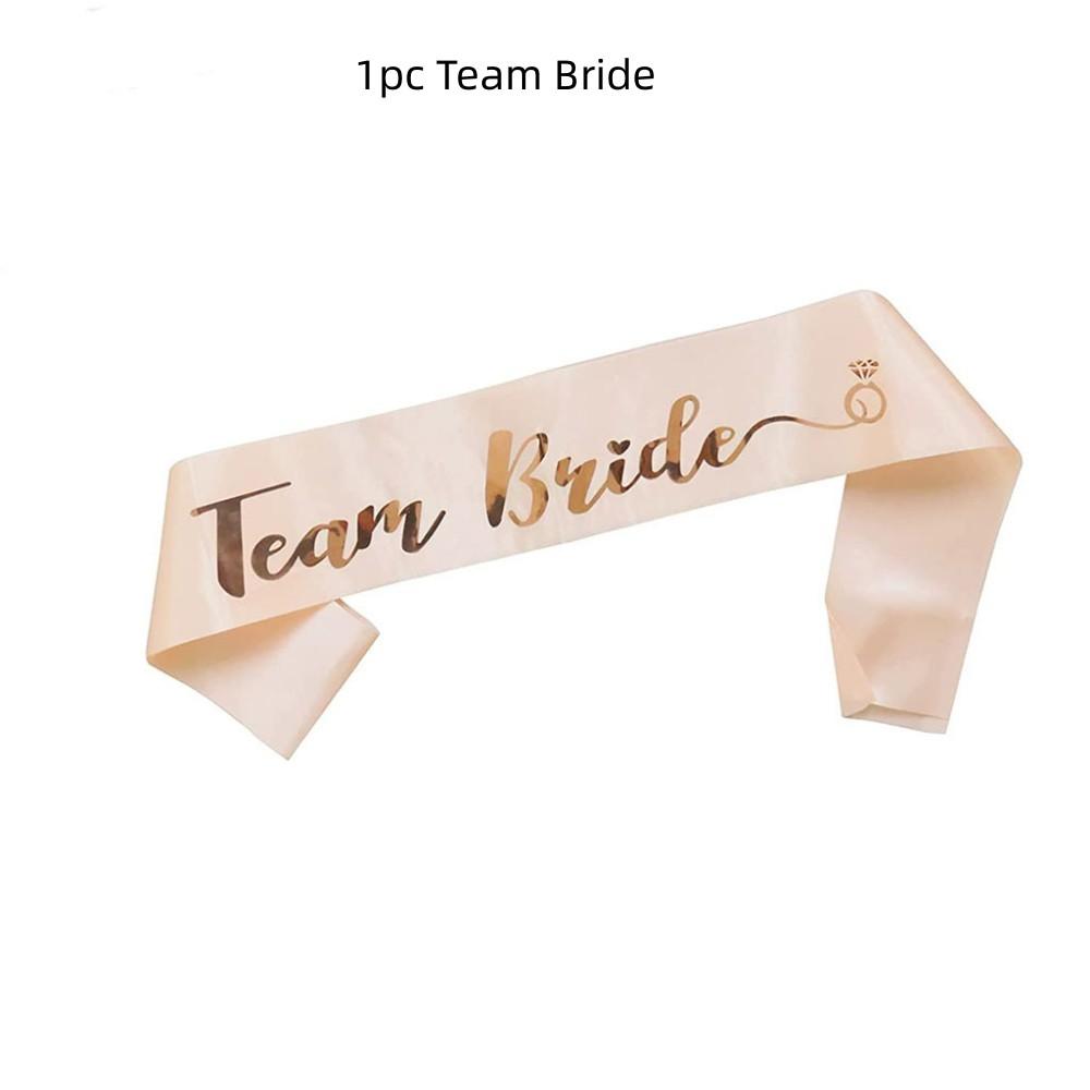 1Set Rose Gold Team Bride To Be Satin Sash Bachelorette Party Decoration Girls Hen Party Wedding Bridal Shower Decor Supplies 5