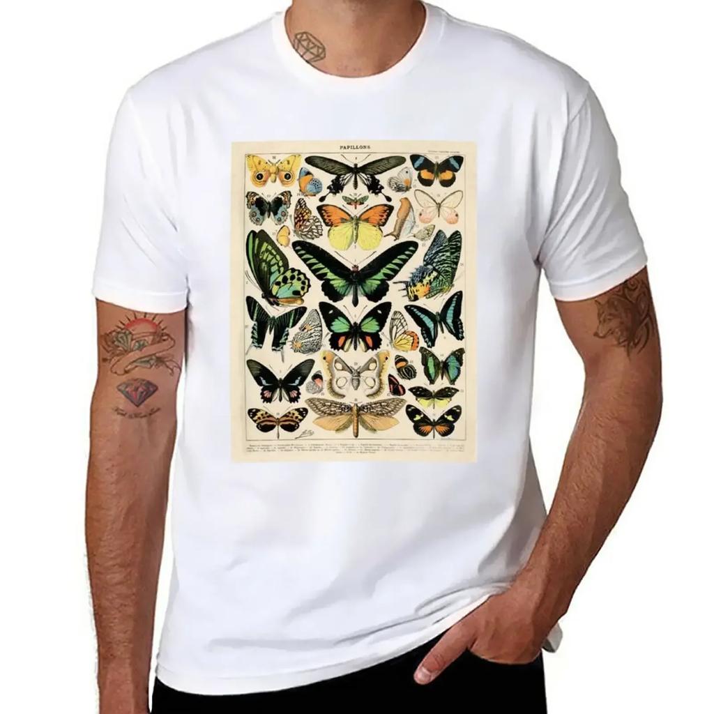 T-shirt poster farfalla vintage vestiti carini top estivo vestiti hippie t-shirt uomo