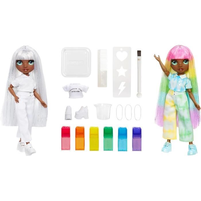 Poupée Mannequin - Rainbow High - Watercolor &amp; Create - Multicolore - Personnalisable - Aquarelles Lavables