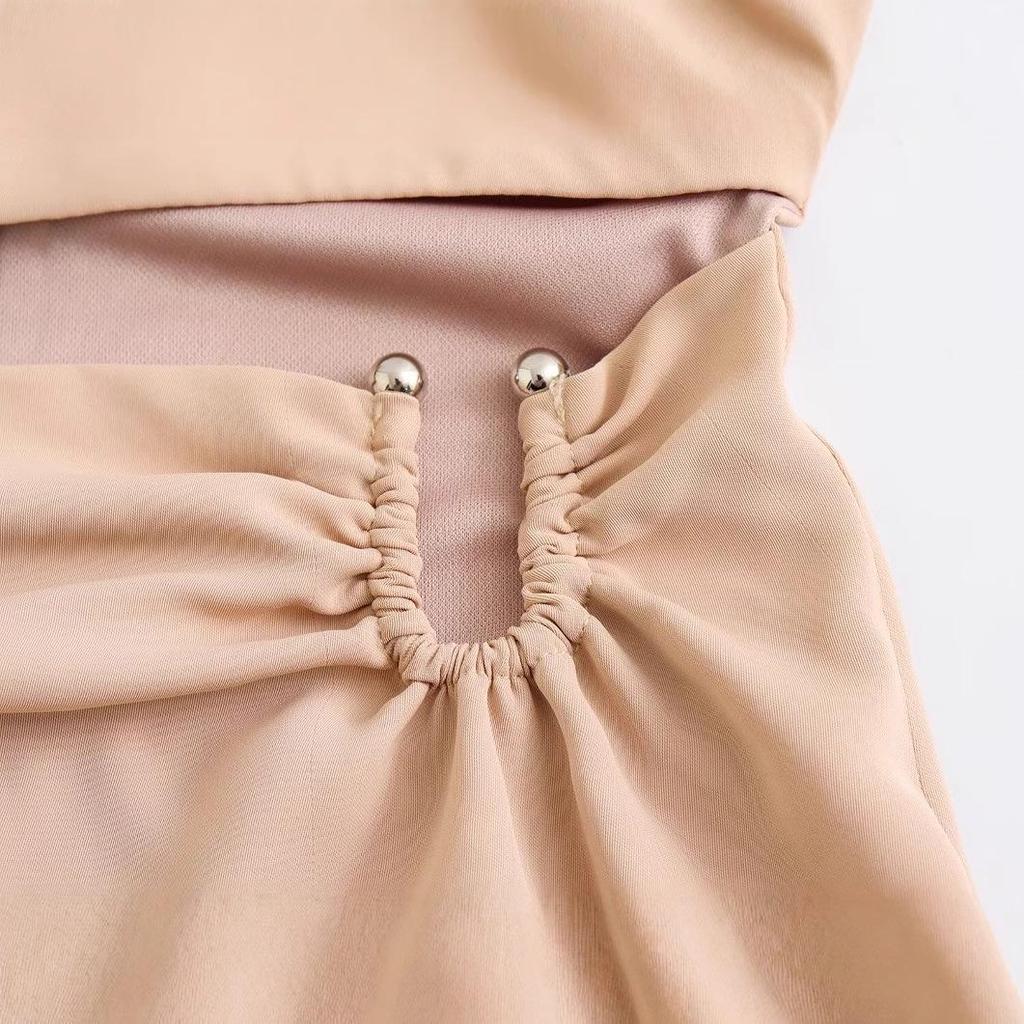 2025 Spring Women's European & American Style French Fashion Versatile Halter Neck Slim Dress