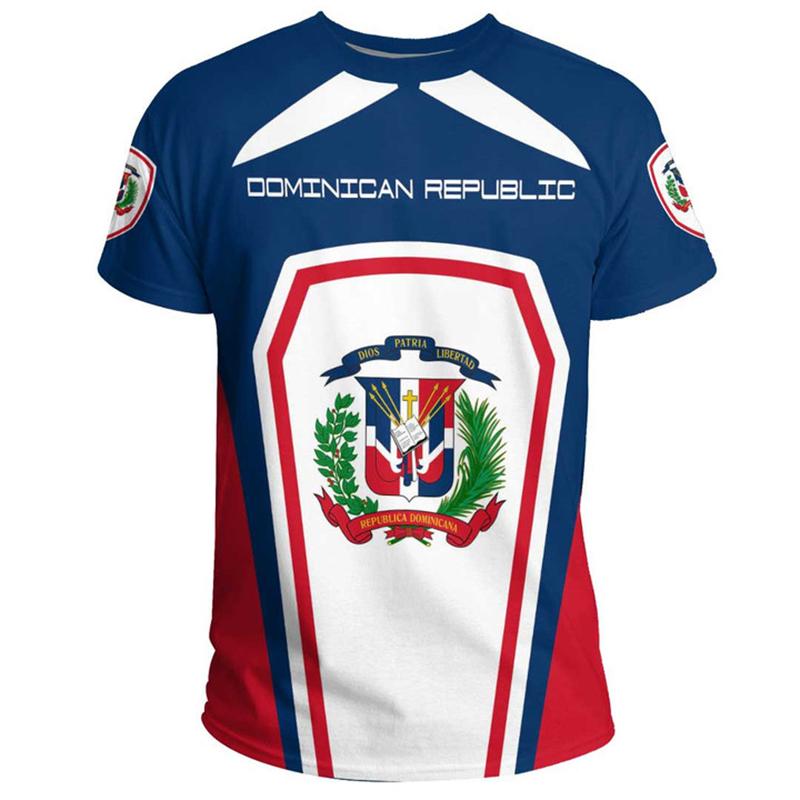 Dominican Republic Flag Map 3D Printed T Shirt For Men Clothes Fashion Male T-Shirt National Emblem Tshirt Independence Day Tee