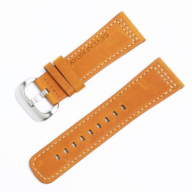 Crazy Horse Leather First Layer Color Line Fits Seven Fridays Sports Watch Strap Bracelet Leather Strap 28mm