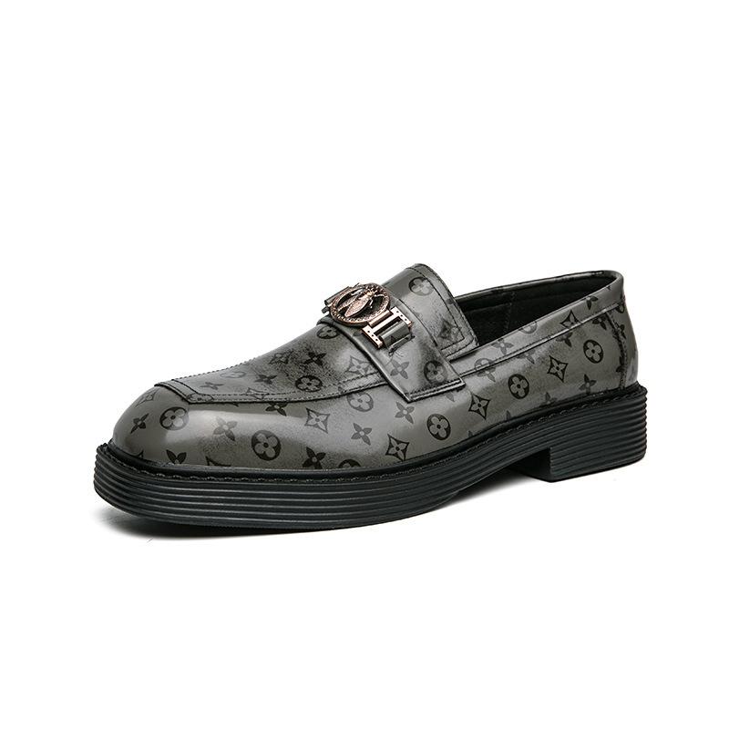 Men's Classic Simple Munch Shoes Pointed Buckle Retro Loafers British Style Business Casual Versatile Dress Shoes