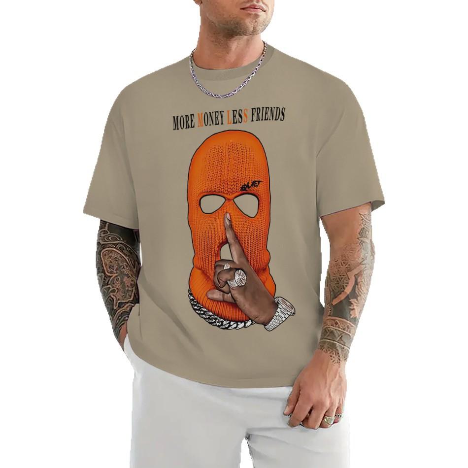 Summer Round Neck 3D Fun Cartoon Patterns Print Top Fashionable Casual Short Sleeved Men's T-shirts