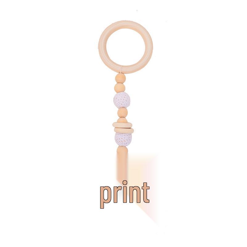 Nordic Wooden Baby Fitness Toy with Bells and Hanging Ornaments