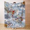 Floral Sky Print Flannel Blanket - Bed, Sofa, Office, Travel, Gift, Decoration, Chair, Comfortable and Warm, Christmas
