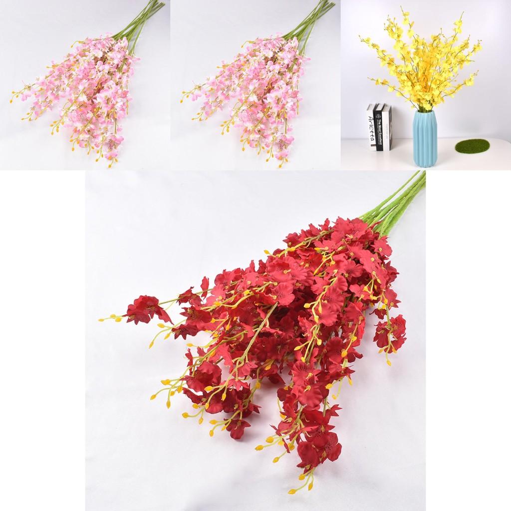 Fivebranch Oncidium Artificial Flower Bundle For Home Hotel And Photography Backdrops With Elegant Style