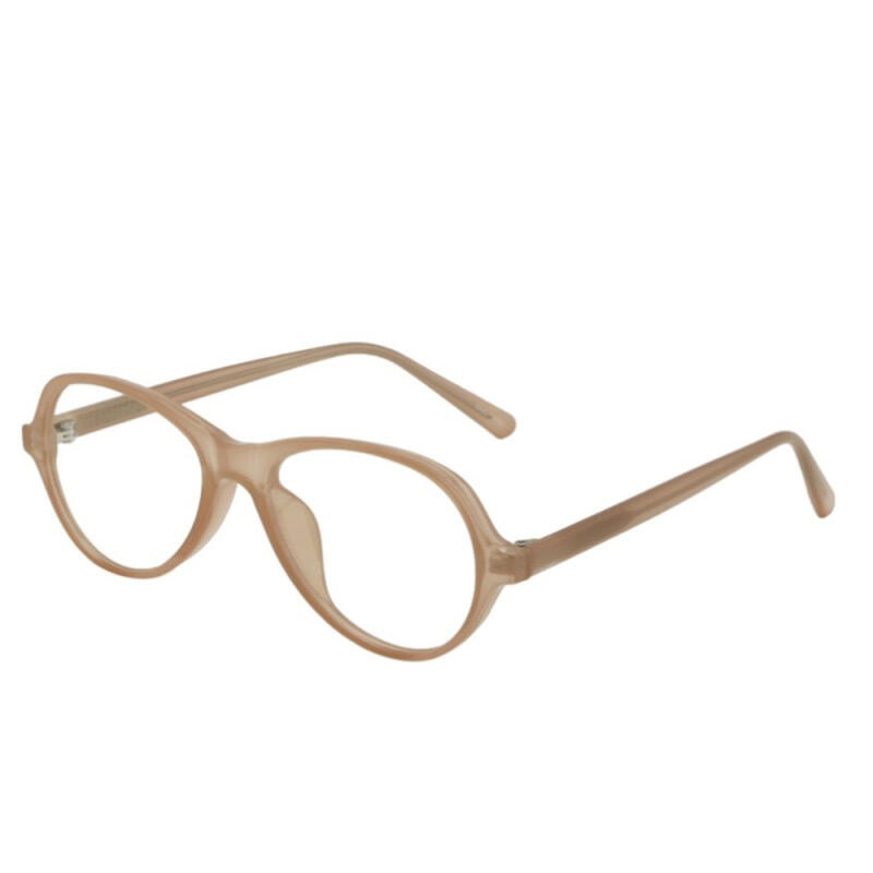 Thin horn-rimmed cream-colored light yellow kitsch-look glasses frames cocoa