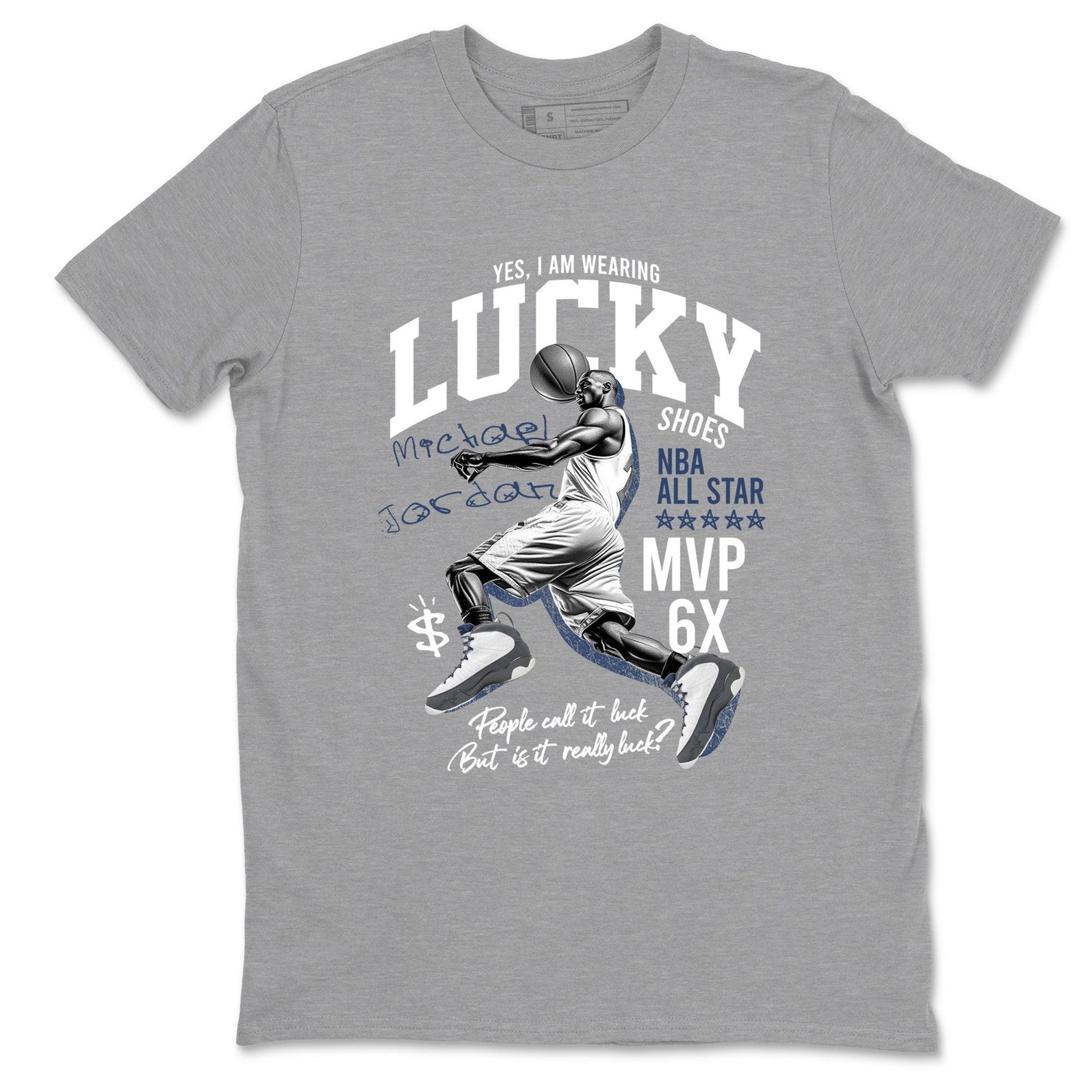 Lucky Player graphic Tee. Perfect as a Valentine’s Day gift. 9s Flint Grey S