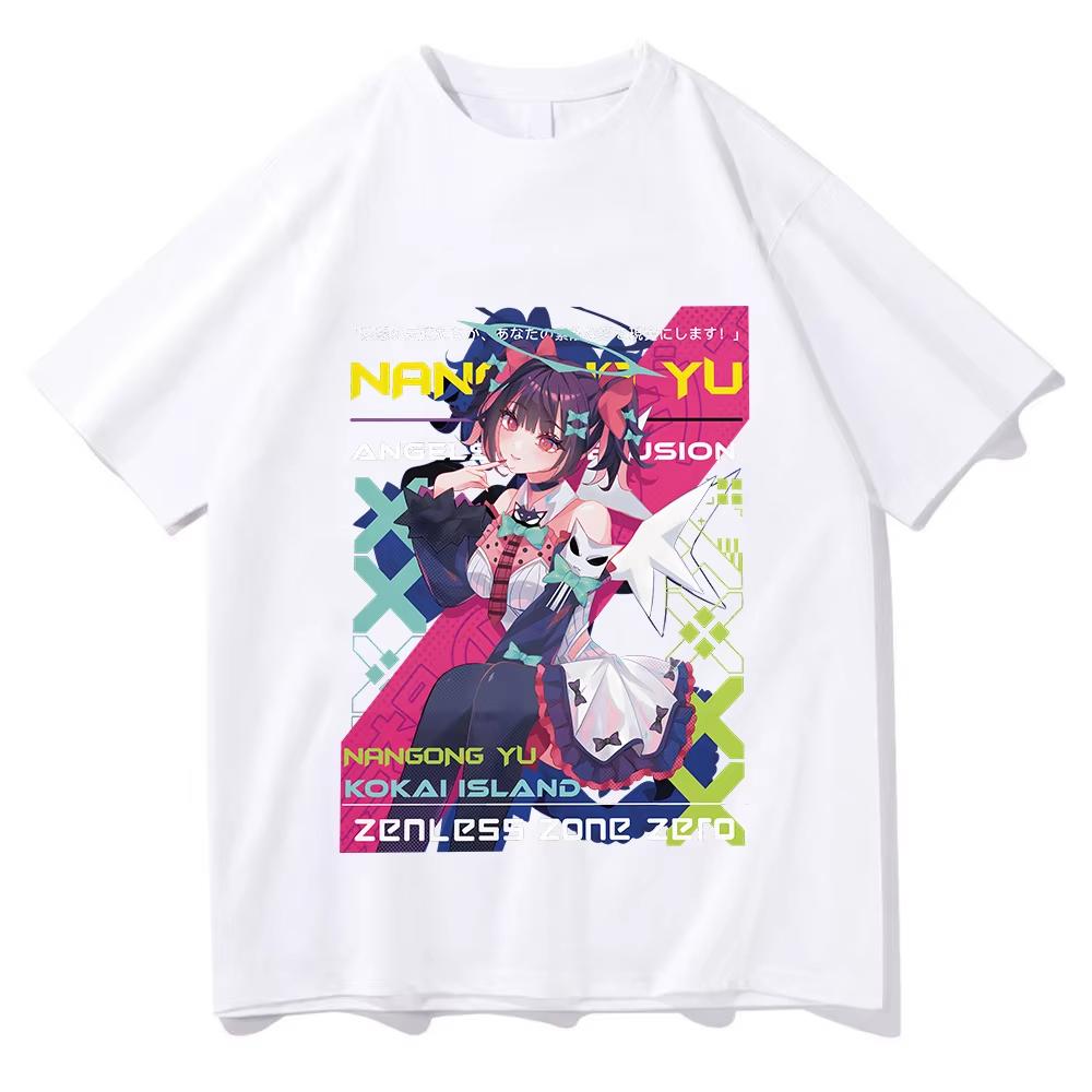 Zenless Zone Zero Nangong Yu Anime Print Unisex Casual Cotton Short Sleeve Women And Men Comfortable T-shirt 4XL